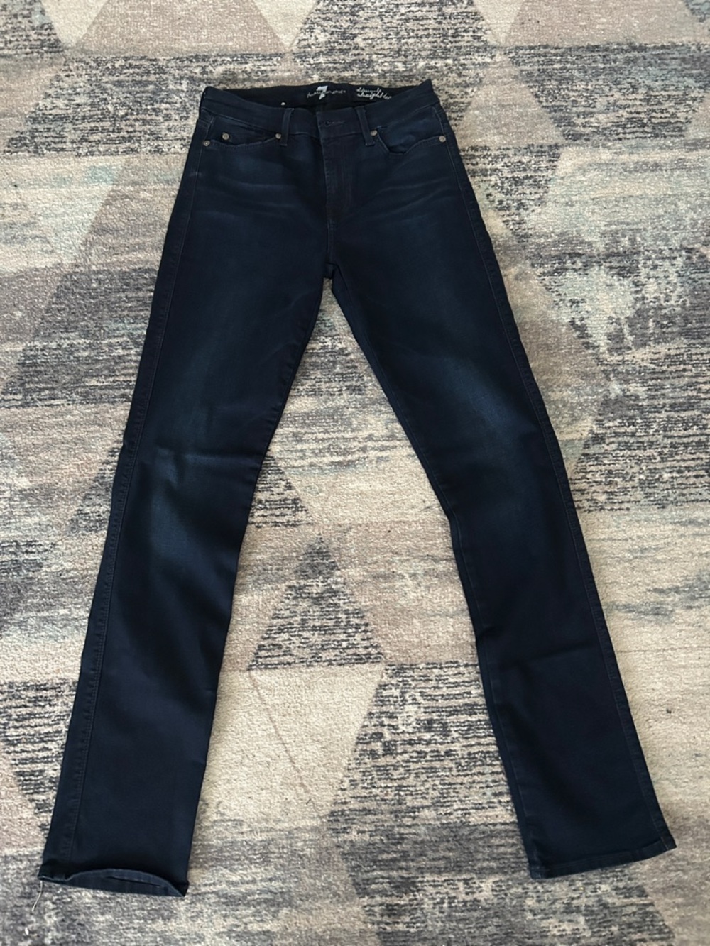 7 For All Mankind Dark Indigo Straight-Leg Jeans
